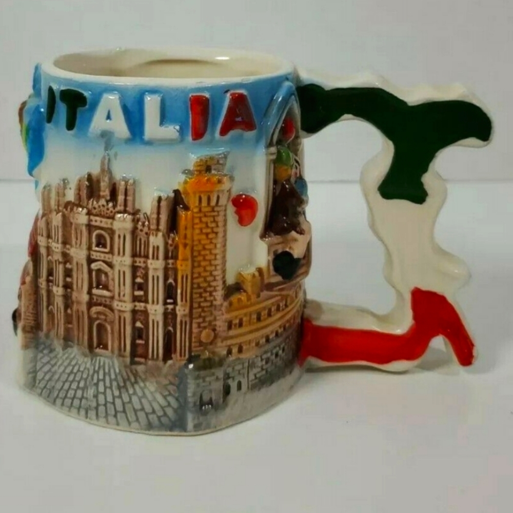 3D Italy Rome Ceramic Espresso Coffee Cups. Set of 2 . - Picture 5 of 8